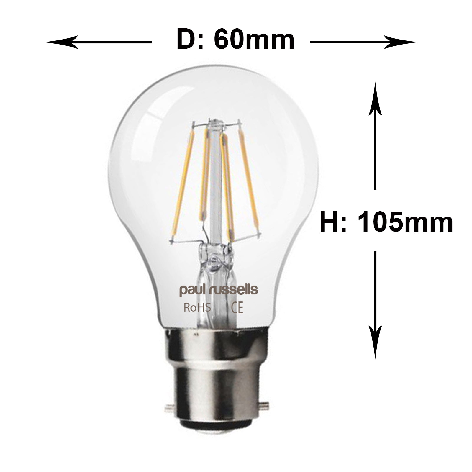 LED Filament GLS 4W=40W Day Light BC B22 Bayonet Bulb