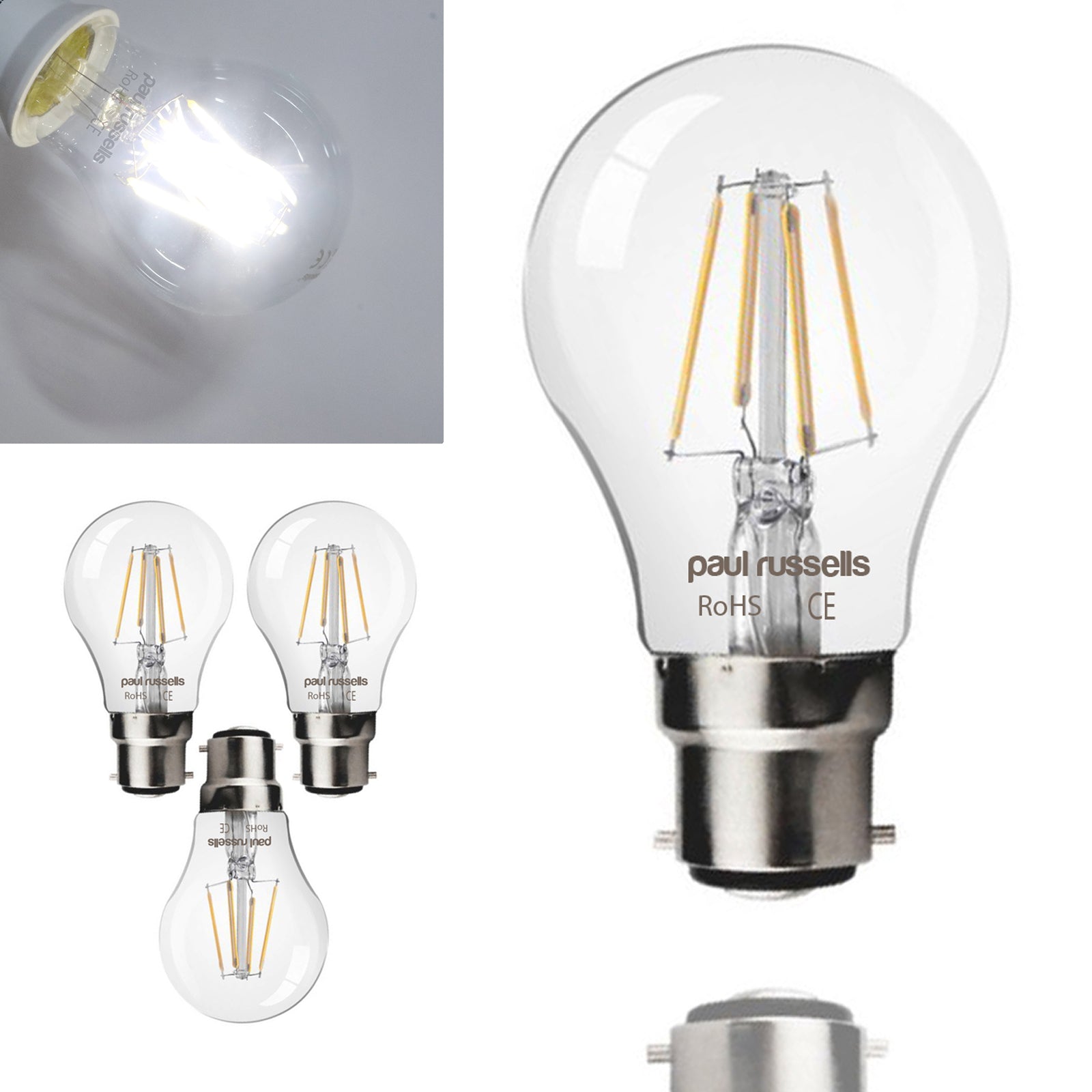 LED Filament GLS 4W=40W Day Light BC B22 Bayonet Bulb