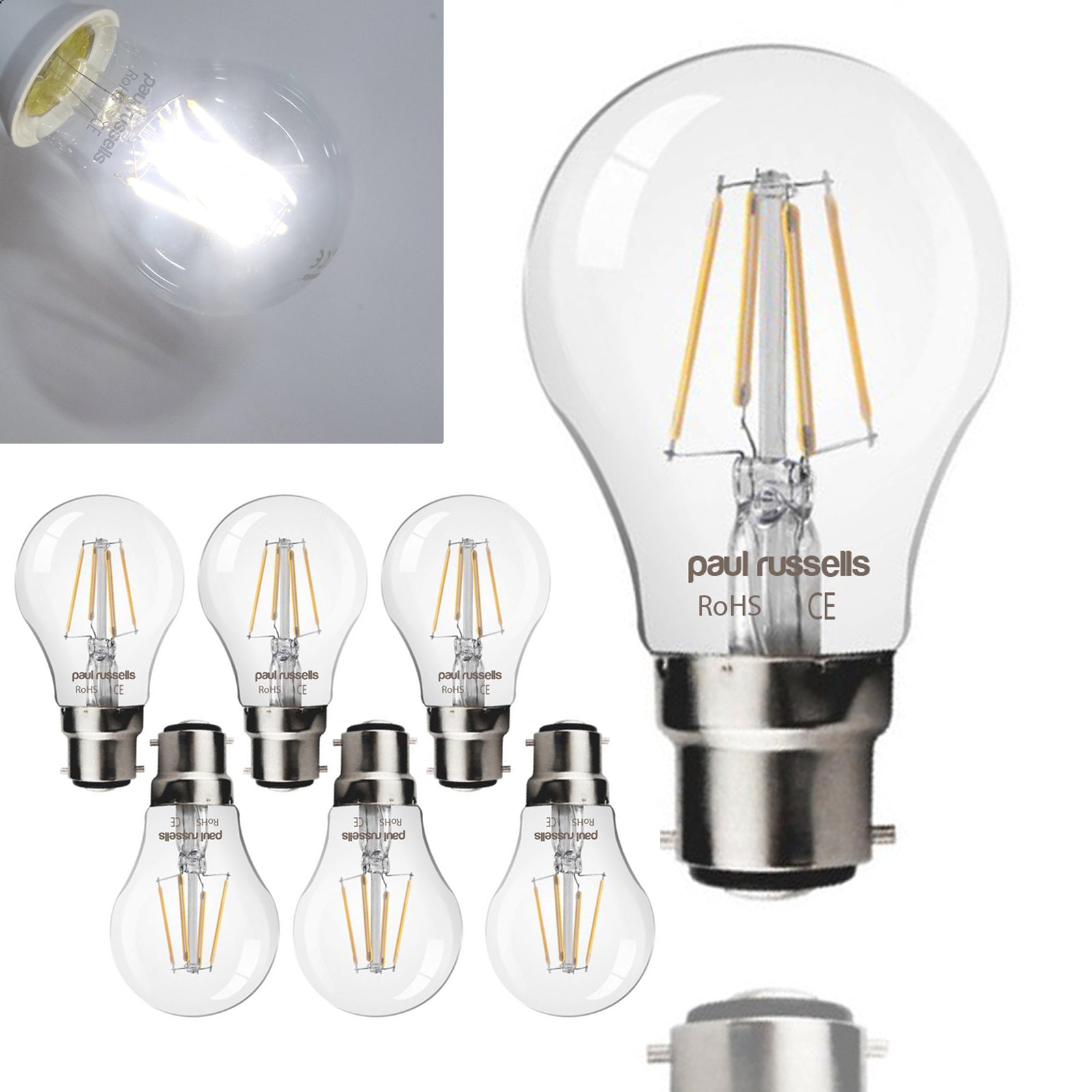 LED Filament GLS 4W=40W Day Light BC B22 Bayonet Bulb