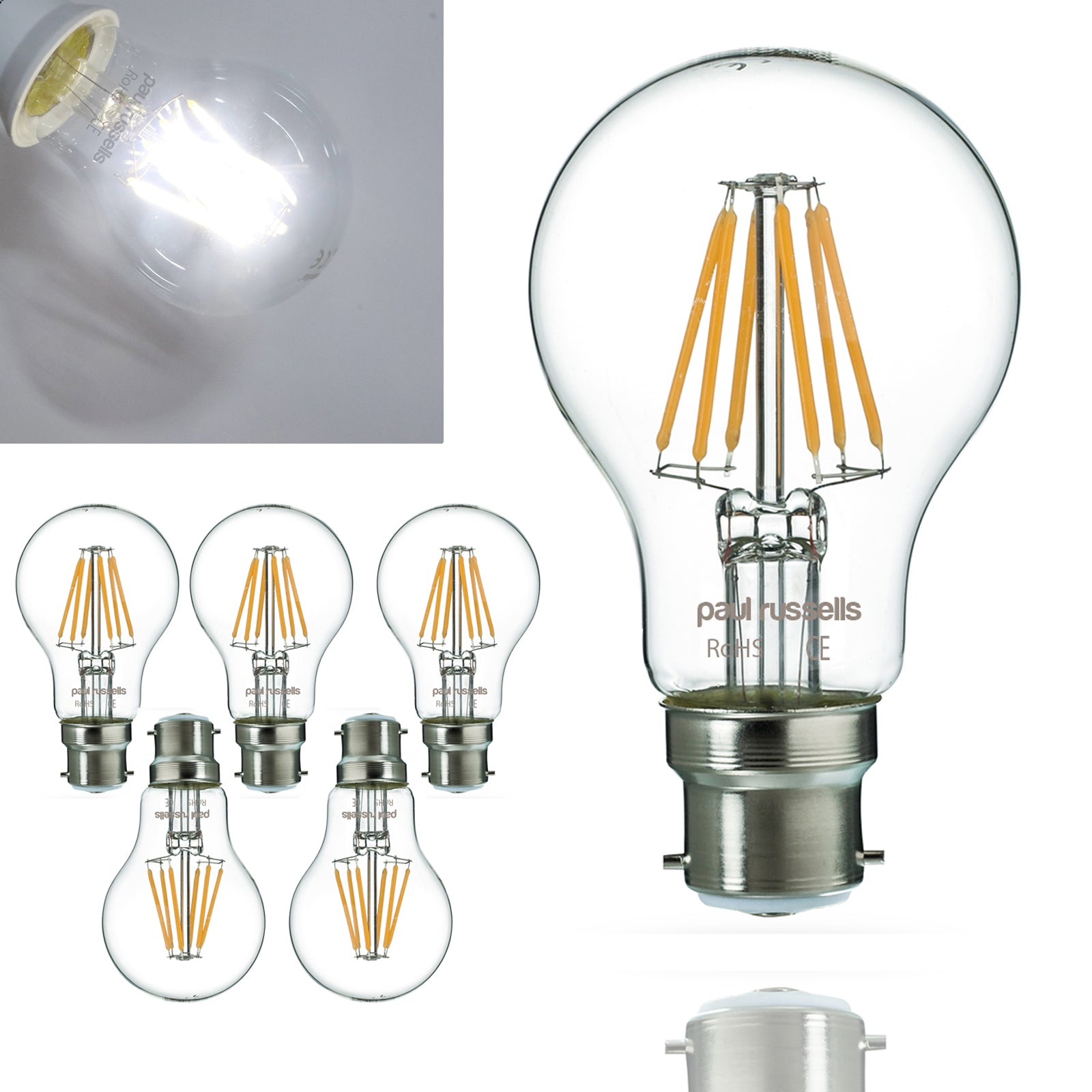 LED Filament GLS 4W=40W Day Light BC B22 Bayonet Bulb