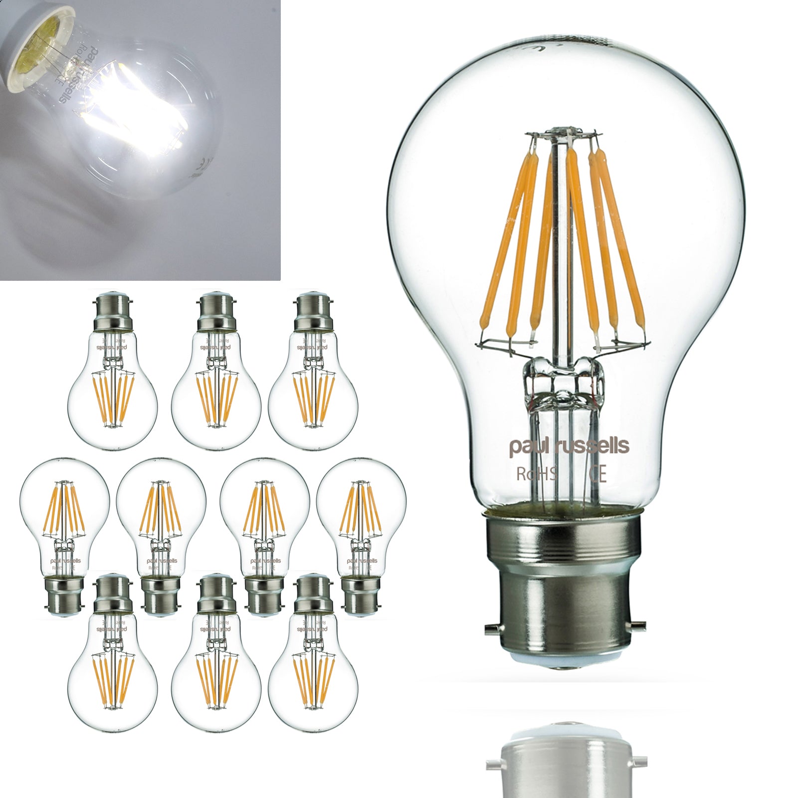 LED Filament GLS 4W=40W Day Light BC B22 Bayonet Bulb