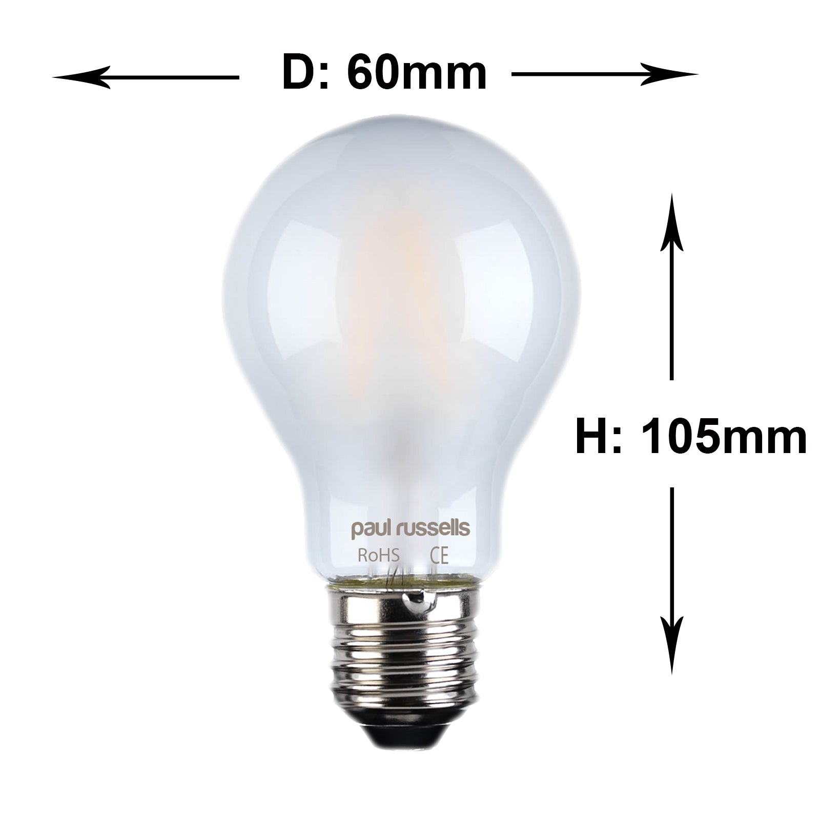 LED Filament Pearl GLS 6W=60W ES/E27 Edison Screw Cap Bulb