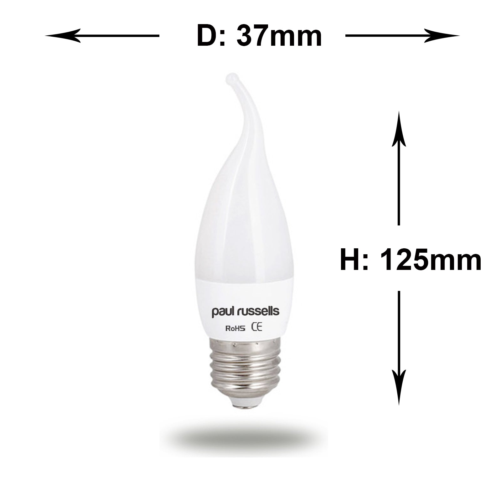 LED Bent Tip Candle 3W=25W Day Light Edison Screw Bulb