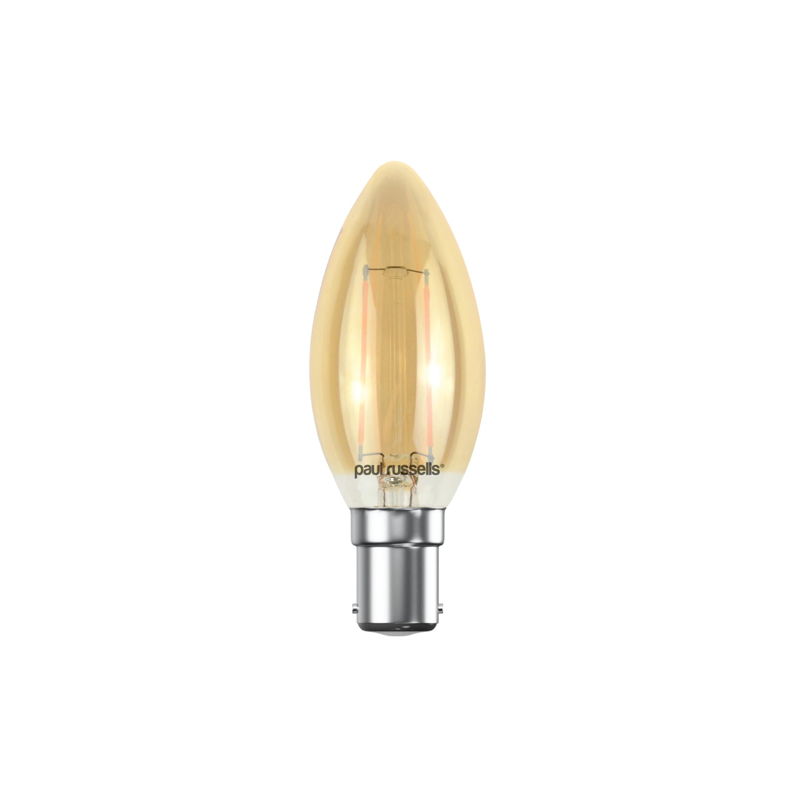 LED Filament Candle 2.5W=20W Extra Warm White Amber 2200K SBC B15 Small Bayonet Cap Bulbs